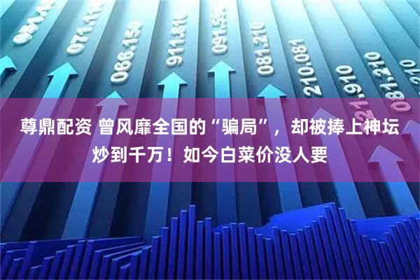 尊鼎配资 曾风靡全国的“骗局”，却被捧上神坛炒到千万！如今白菜价没人要